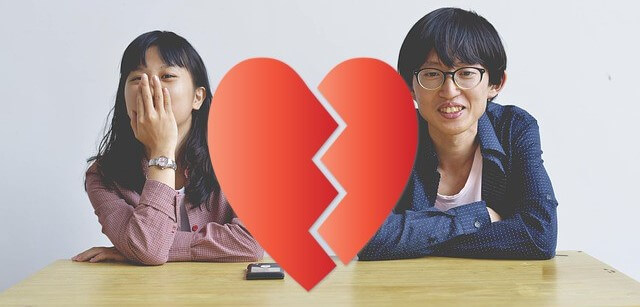 jovenes asiáticos pareja rota corazón roto "seguros de amor chinos"