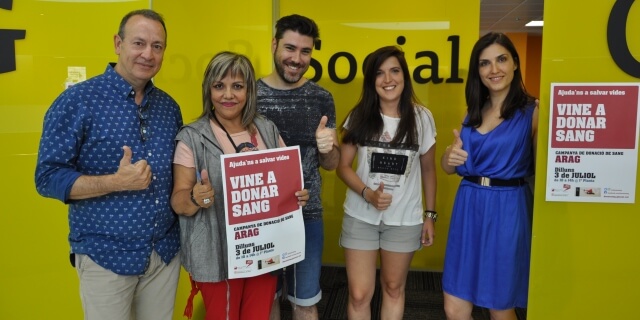 Trabajadores de ARAG en la campaña solidaria de donación de sangre celebrada en Barcelona