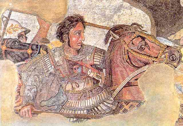 Bucéfalo, representado con una pintura