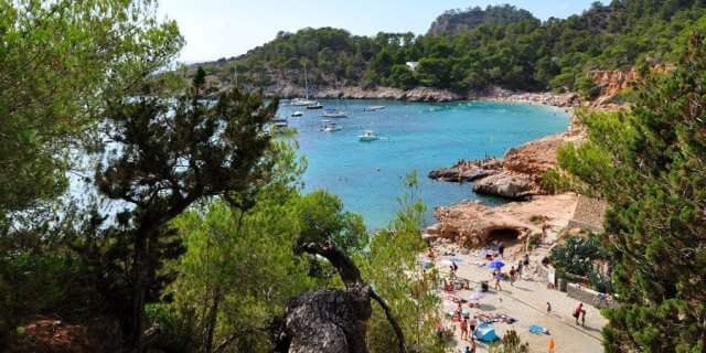 La Cala Salada es una de las más hermosas de la Isla de Ibiza.