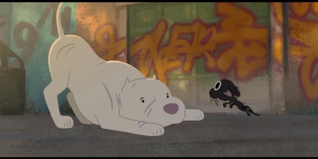 El perro y el gato del corto de Pixar Kitbull