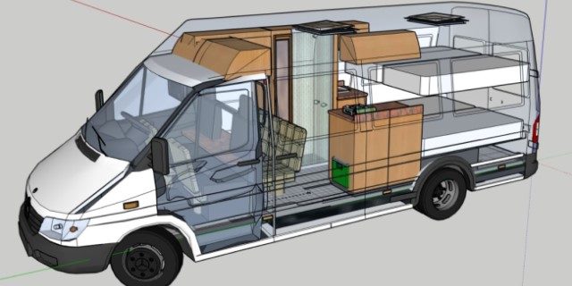 planos 3D diseño de camper