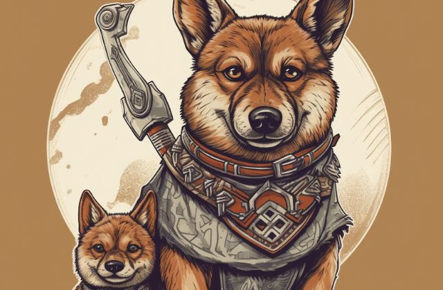 pintura vikinga del perro Vallhund